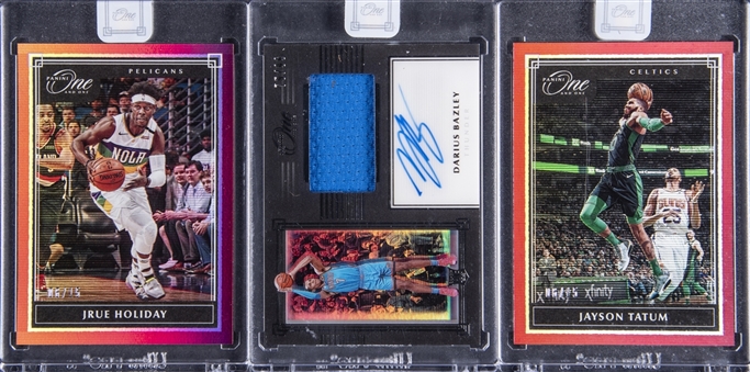 2018-19 and 2019-20 Panini "One and One" Premium Cards Trio (3 Different) – Including Jrue Holiday, Jayson Tatum and Darius Bazley